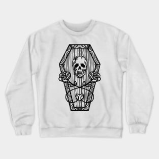 Dead Roses Skull Tattoo Design Crewneck Sweatshirt